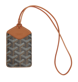 Goyard Monogram Luggage Tag, Leather/Canvas, Mono/Brown, MIF, 3*